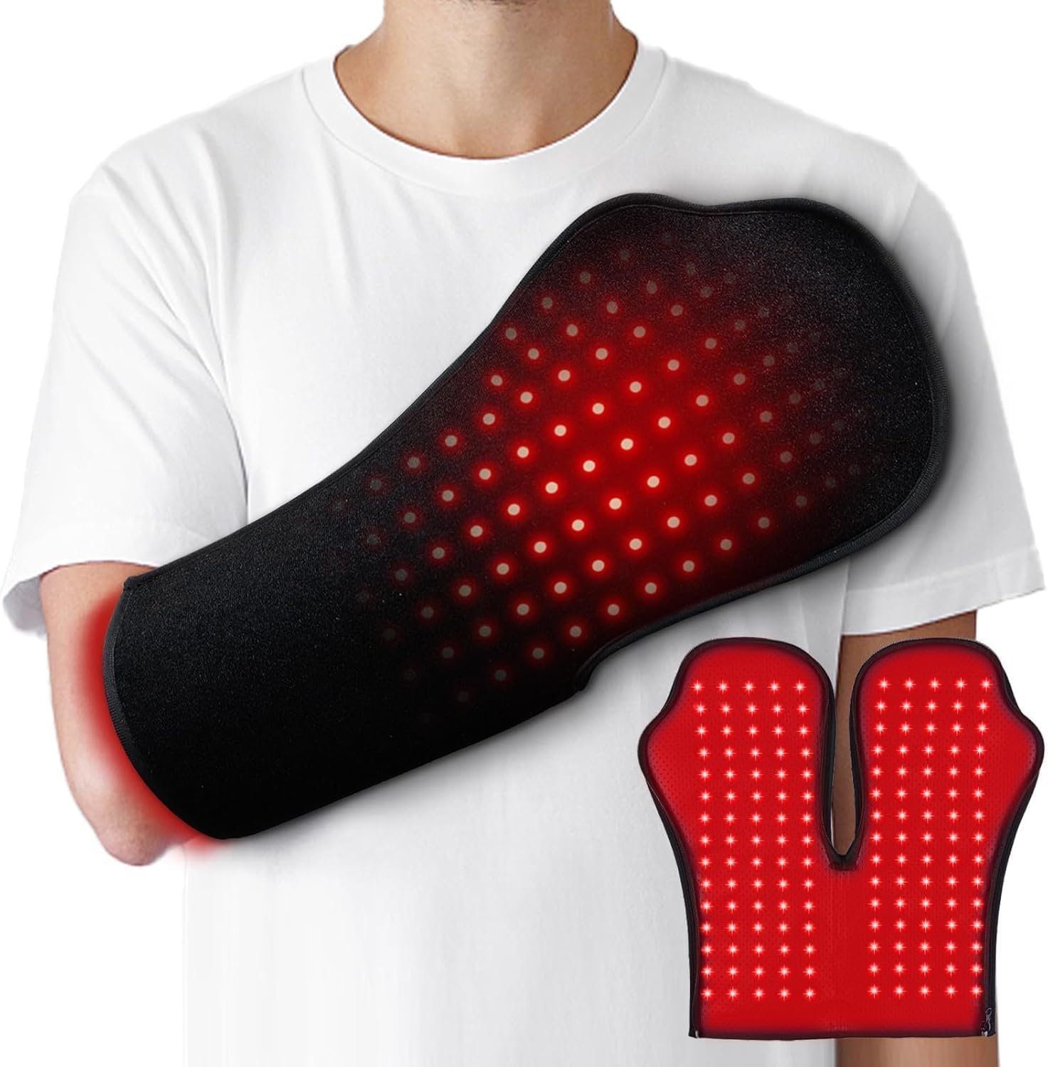 Red-Light-Therapy-for-Hands,2026 Upgraded 4 Modes Infrared Light Therapy for Finger Wrist Pain Relief,150 Dual Wavelength LED,Consisting of Adjustable Power and Time Controller,16.5 * 7.8IN