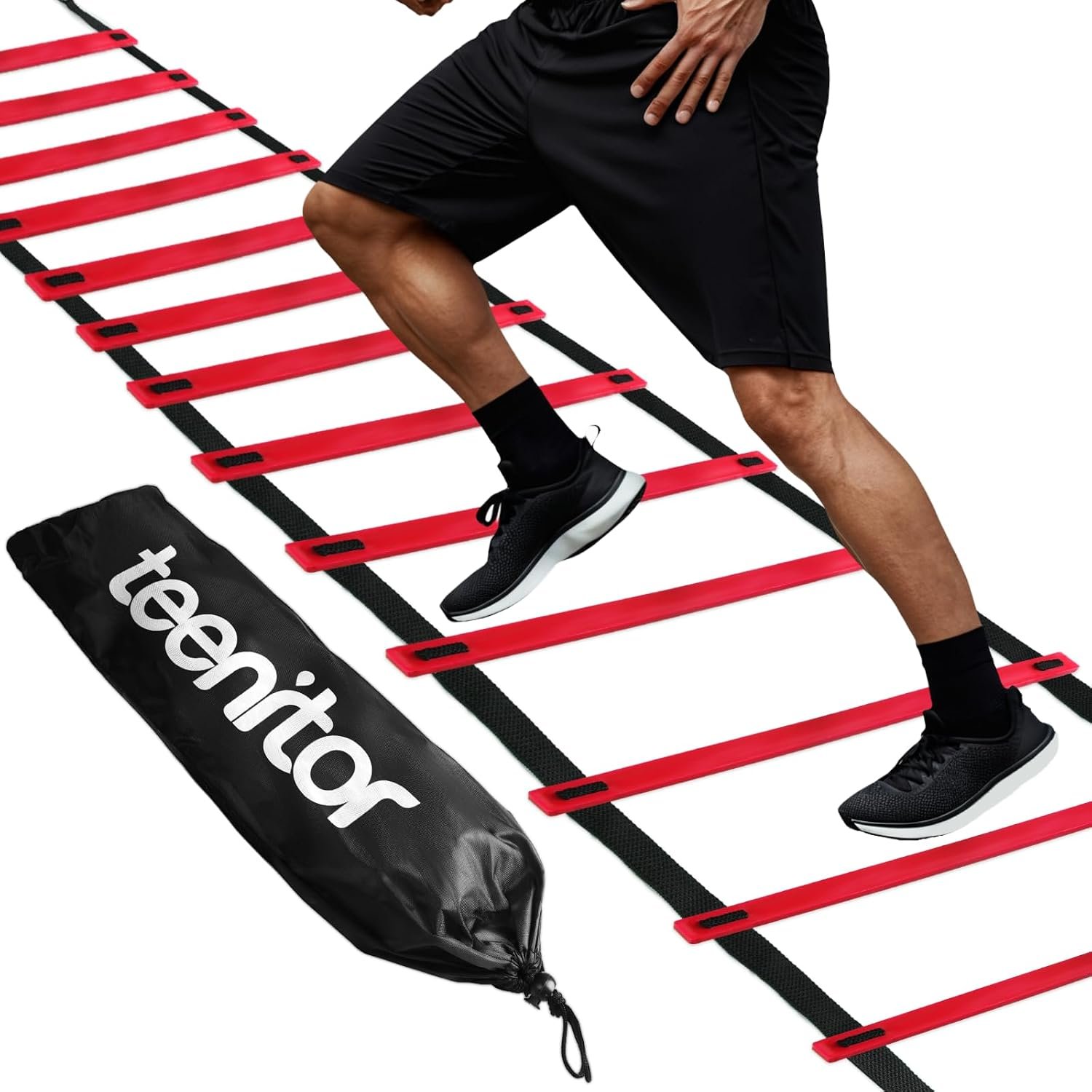 Teenitor Agility Ladder Speed Ladder Training Ladder for Soccer, Speed, Football Fitness Feet Training Carry Bag Agility Training Equipment 13 rungs, 23 feet