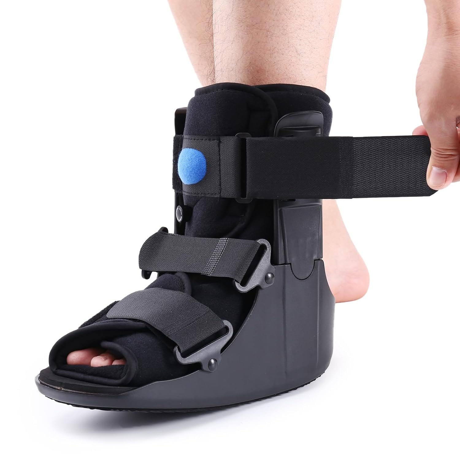 Inflatable Walking Boot, Air Cam Walker Fracture Boot Orthopaedic boot for Sprained Ankle, Short Air Walker Brace for Broken Foot Achilles Tendon Injury Black (Large)