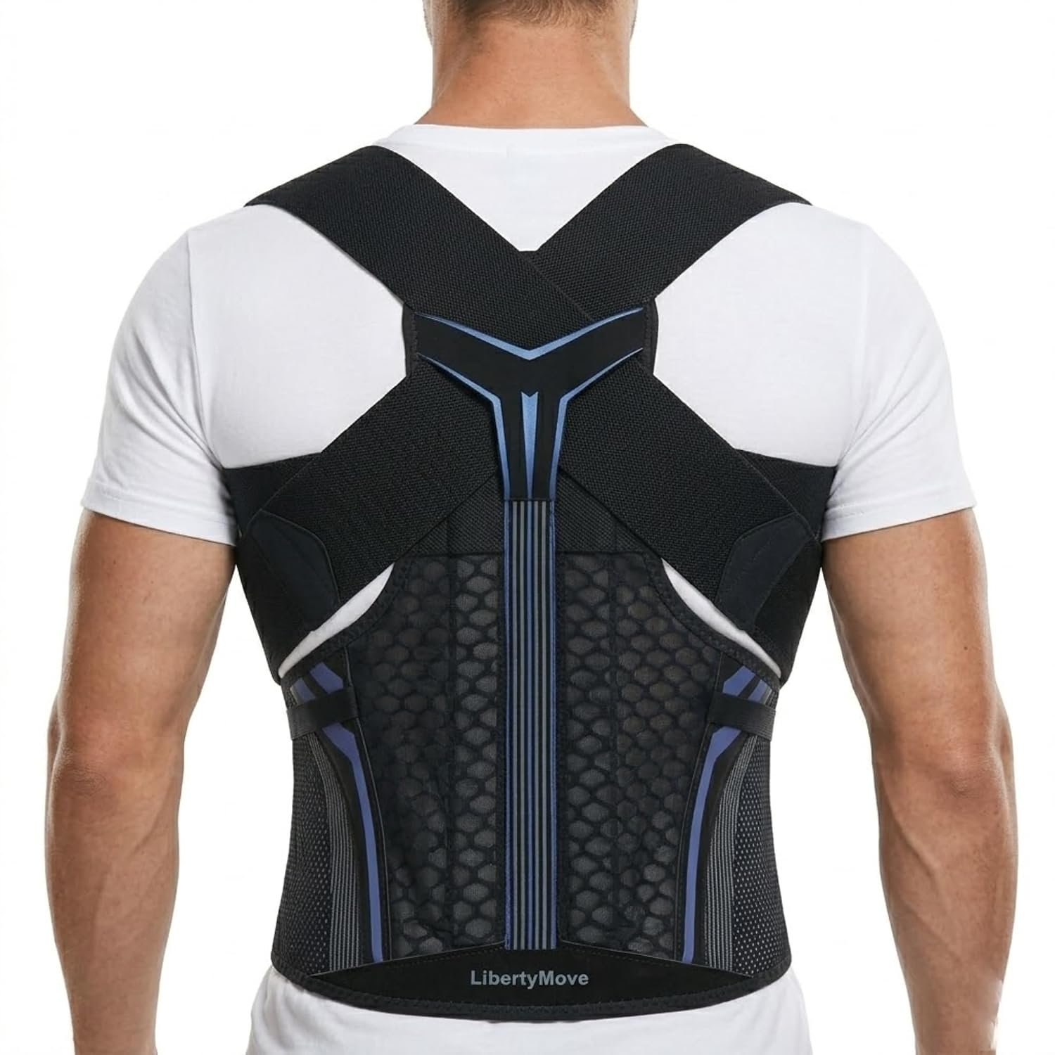 Posture Corrector for Men, Adjustable Full Back Support Brace for Upper/Lower Back, Neck & Shoulder Pain Relief, Back Brace & Straightener for Hunchback, Slouching Posture & Dowager’s Hump