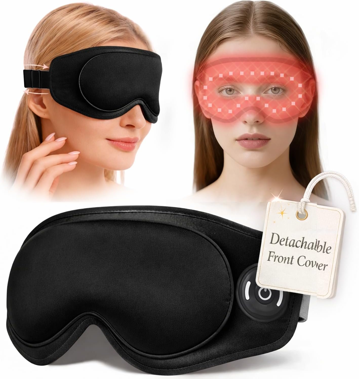 Red Light Therapy Eye Mask – 3 Modes with Near-Infrared, Rechargeable Under-Eye Device – Anti-Aging, Boost Collagen, Reduce Dark Circles & Eye Fatigue – for Men & Women Skincare