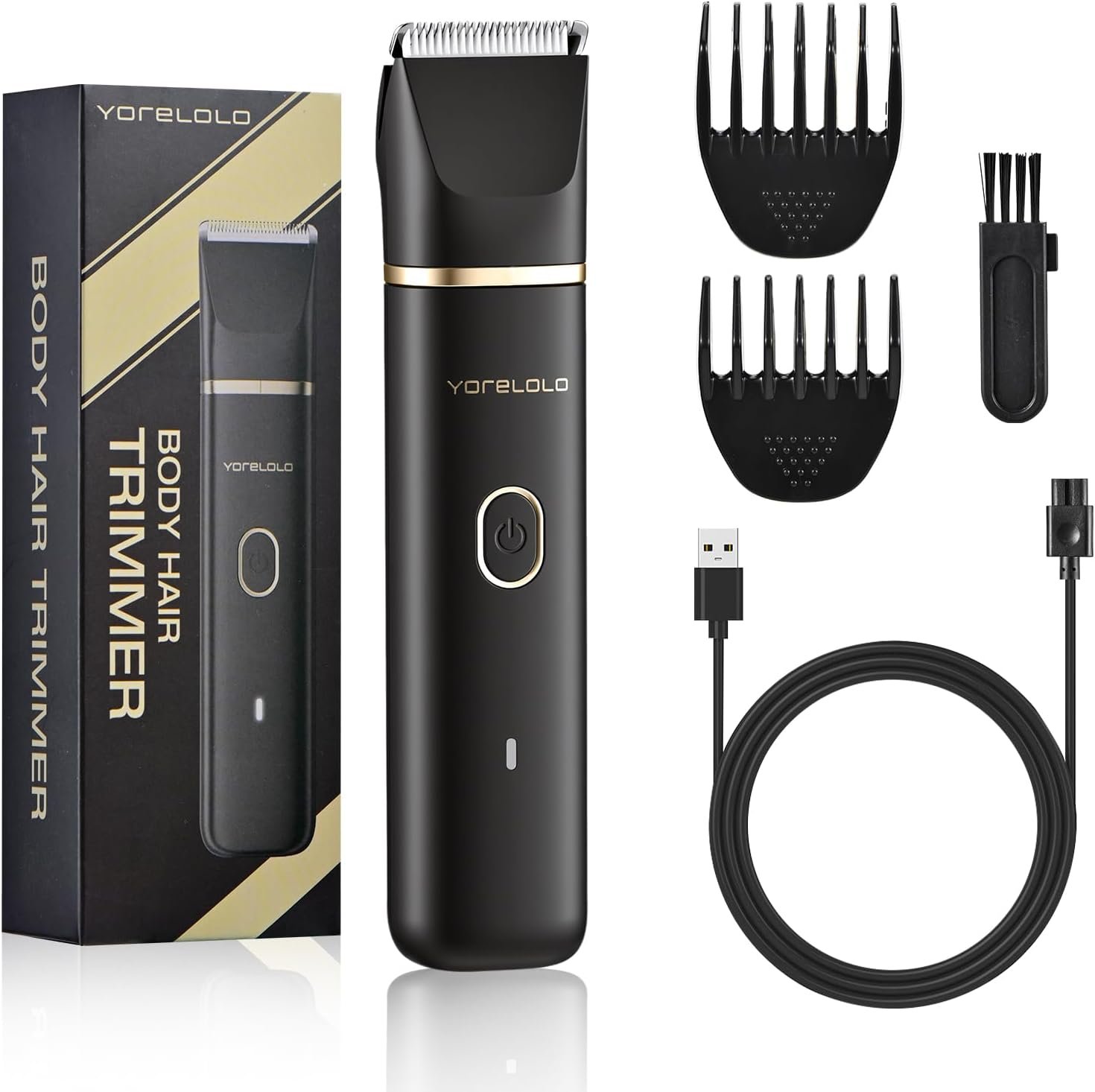 Manscape Body Hair Trimmer for Men, Waterproof Pubic Hair Trimmer with Ceramic Blade, Ball Razors with USB Fast Charging, 90 Minutes Shaving, Ideal Valentine or Birthday Gift