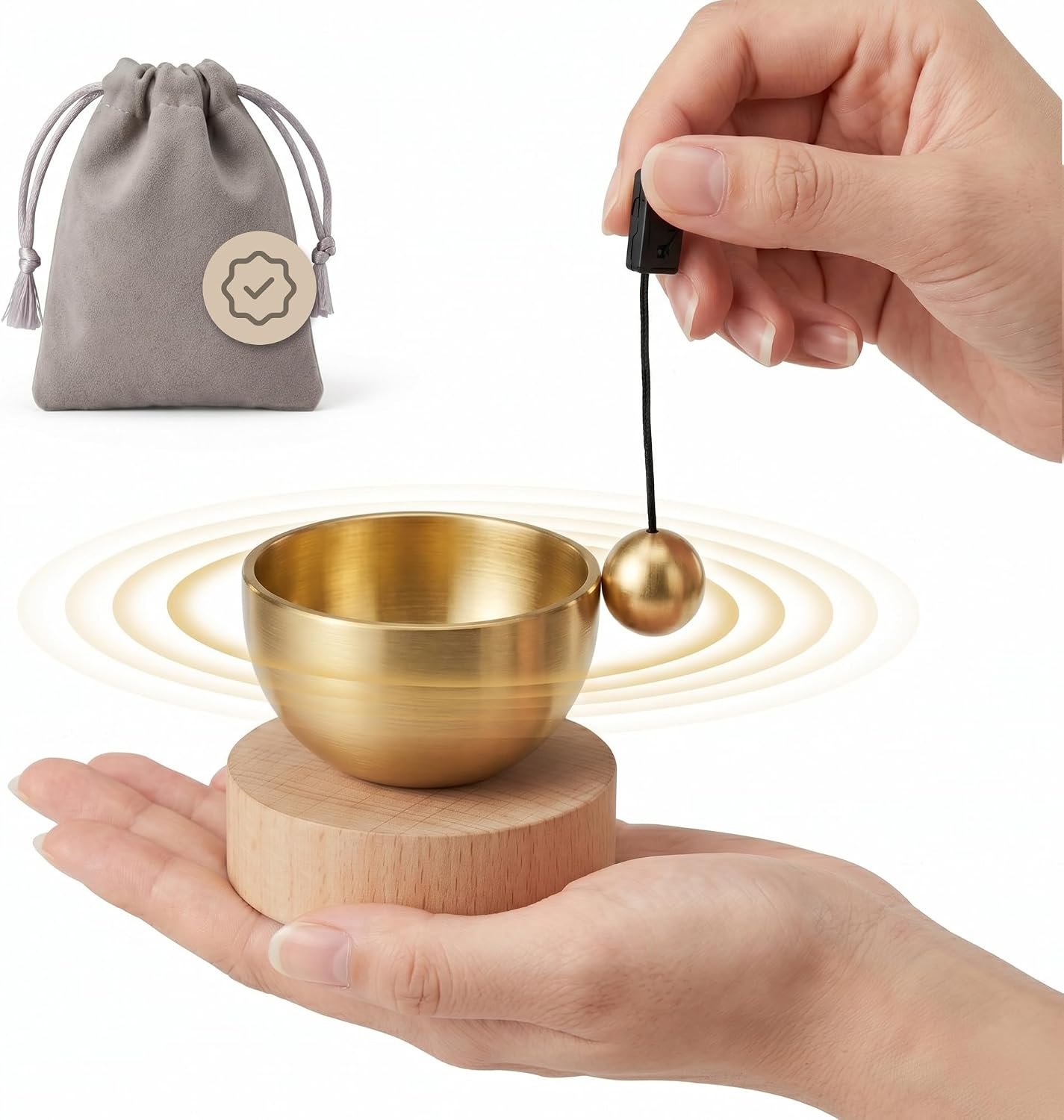 MIni Singing Bowl Set Meditation Sound Bowl for Yoga, Meditation & Relaxation, Mindfulness,Chakra Healing, Stress Relief, Self-Regulation, Unique Spiritual Gifts for Women and Men (SMALL SIZE)