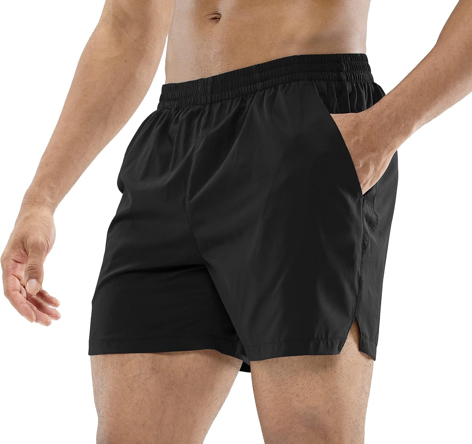 MIER Men’s Workout Running Shorts Quick Dry Active 5 Inches Shorts with Pockets, Lightweight, Breathable