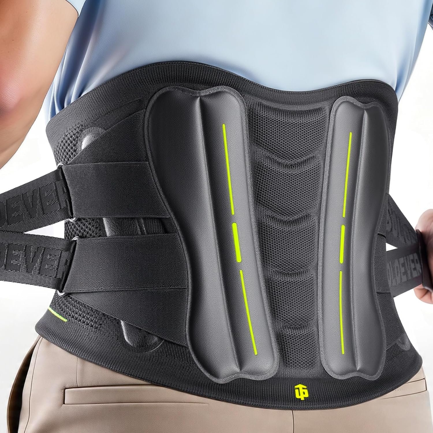 Ultra Breathable Back Brace for Lower Back Pain [Upgraded Medical-Grade Support] Back Support Belt for Men & Women with Lumbar Pad – Immediate Relief from Sciatica, Herniated Disc, Scoliosis (Black, Large)