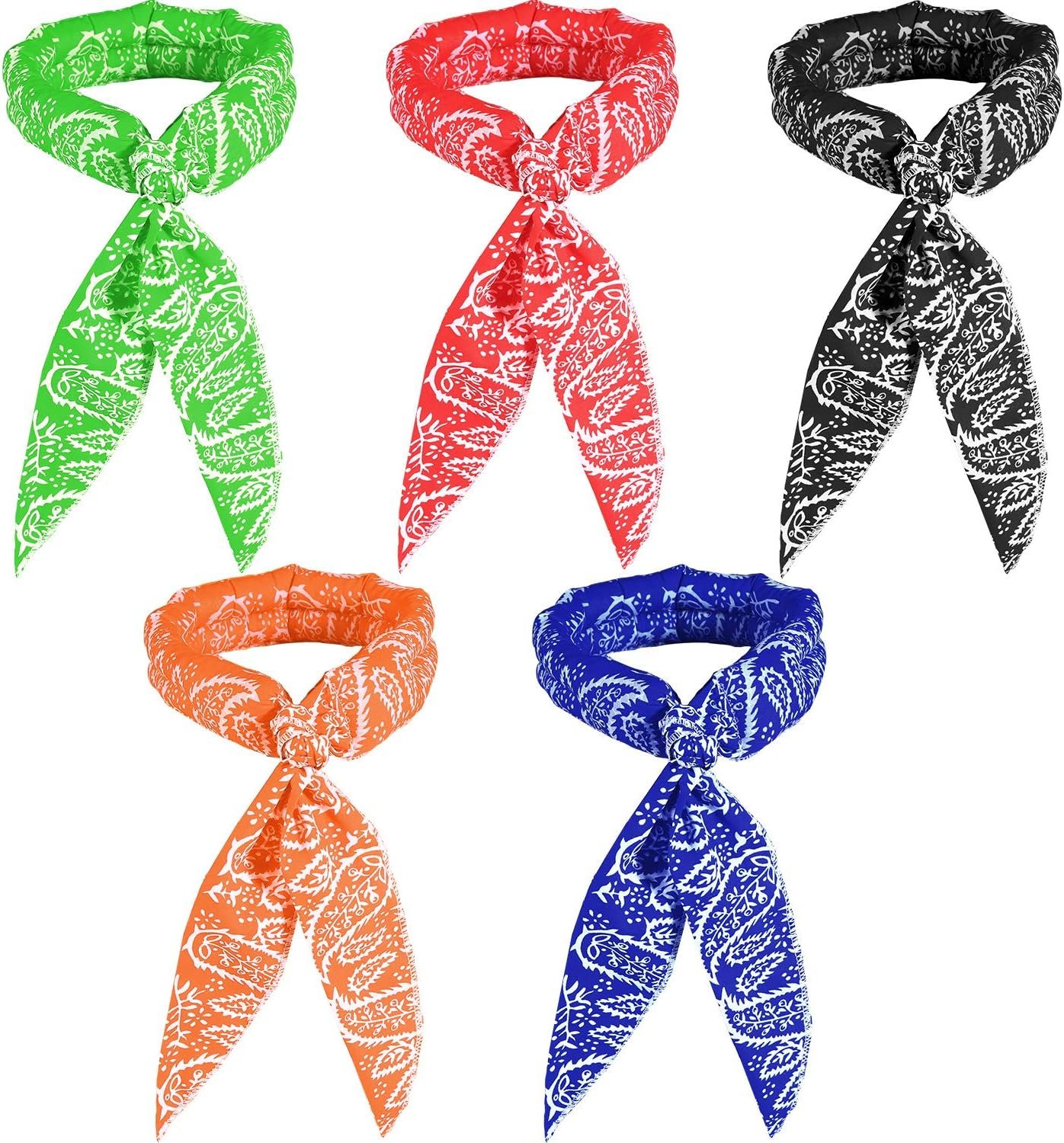 SATINIOR 5 Pcs Cooling Neck Wraps Ice Wrap Scarf Neck Bandana Cooler for Hot Weather Summer Women Men Walking Riding Outdoor