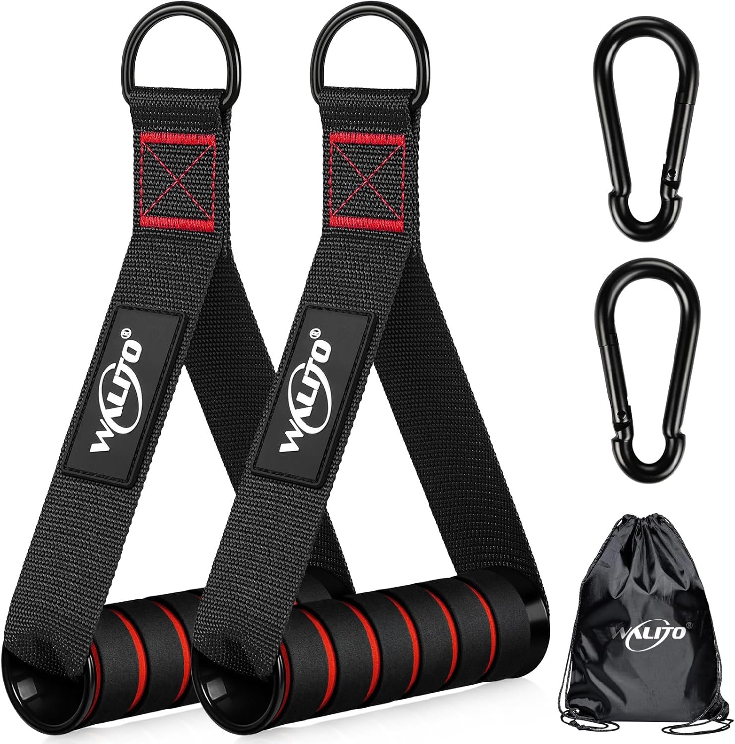 WALITO Exercise Handles, Replacement Cable Machine Attachments for Home Gym Equipment, Pulley System, Pilates, Resistance Bands, Strength Trainer, Heavy Duty Working Out Handles