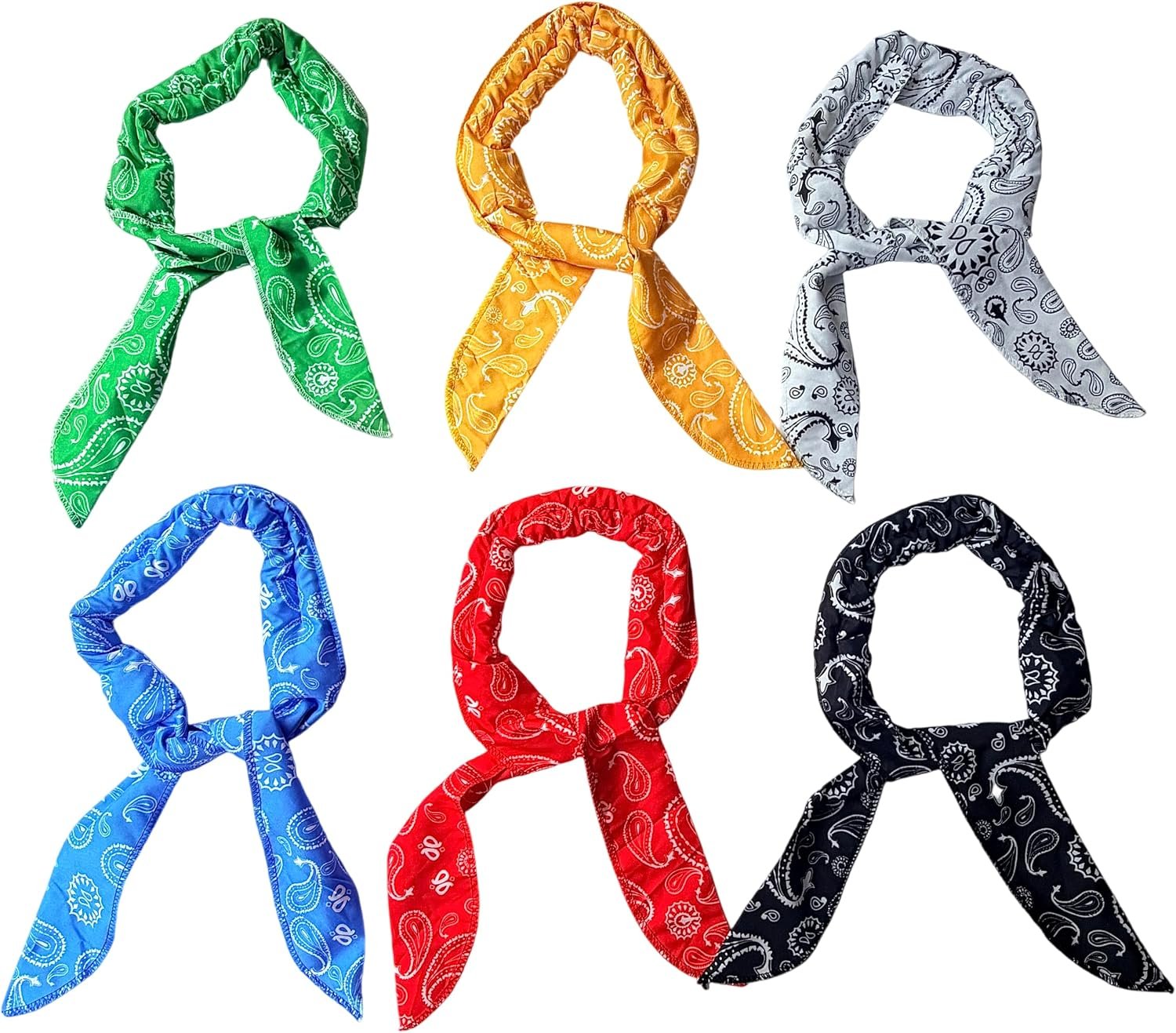 6 Pcs Cooling Neck Wraps Neck Cooler Ice Bandanas Scarf for Hot Weather Neck Cooler for for Women Men Hot Weather Outdoor Activities Cooler