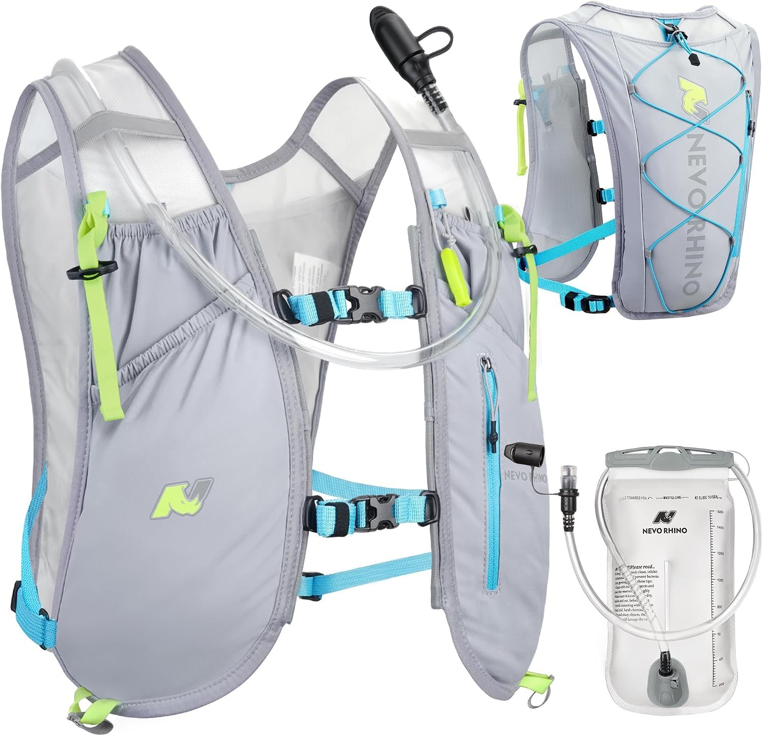 Waterproof Running Vest, 5.5L Breathable Running Hydration Vest with 1.5L Water Bladder, Water Vest for Hiking, Trail Marathon Race, Ideal for Women and Men