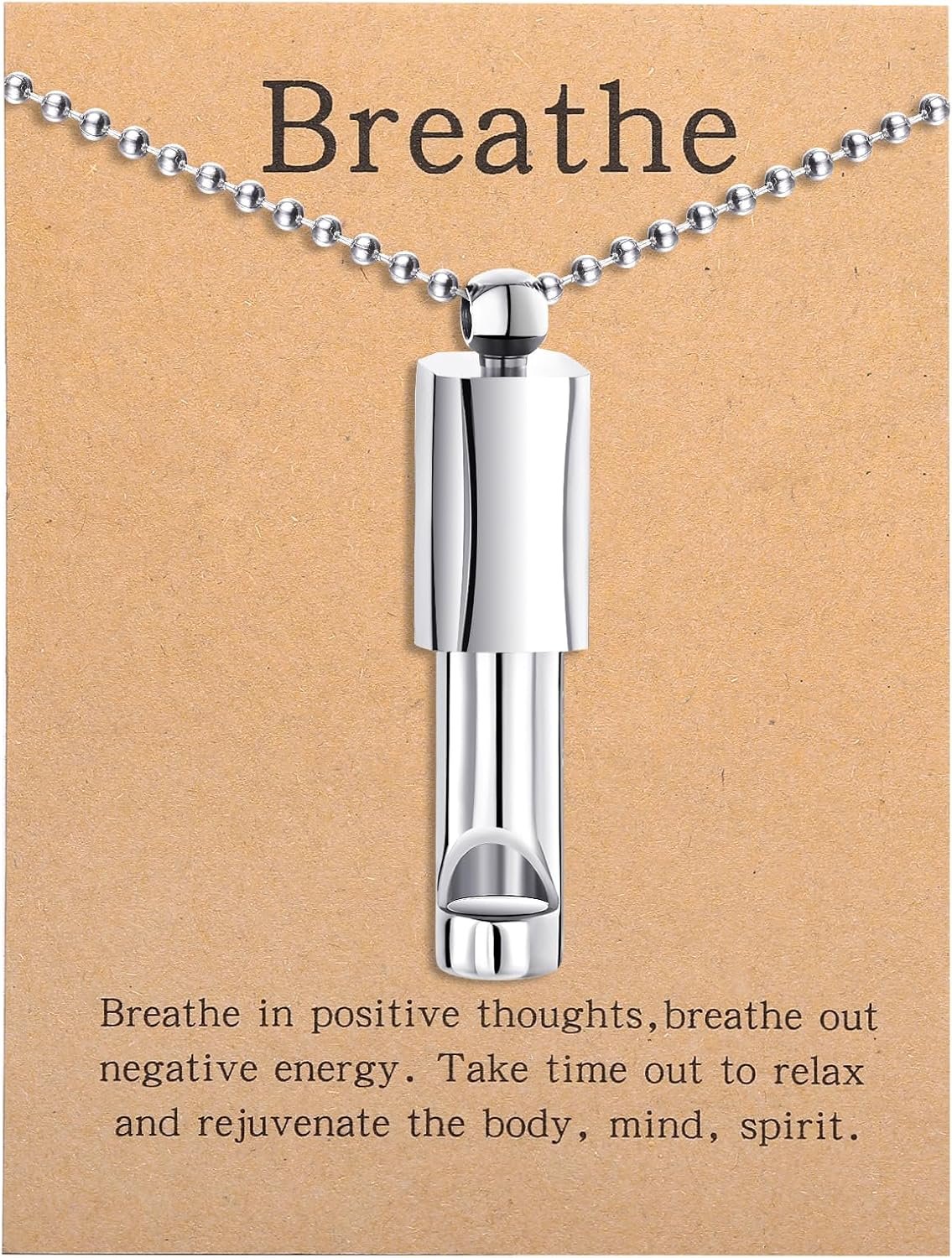Anxiety Whistle Frequency Healing Devices Mindfulness Breathing Necklace Meditation Stress Relief Tuning Tool Outdoor Emergency Life Saving Tools Jewelry Gift for Women Men