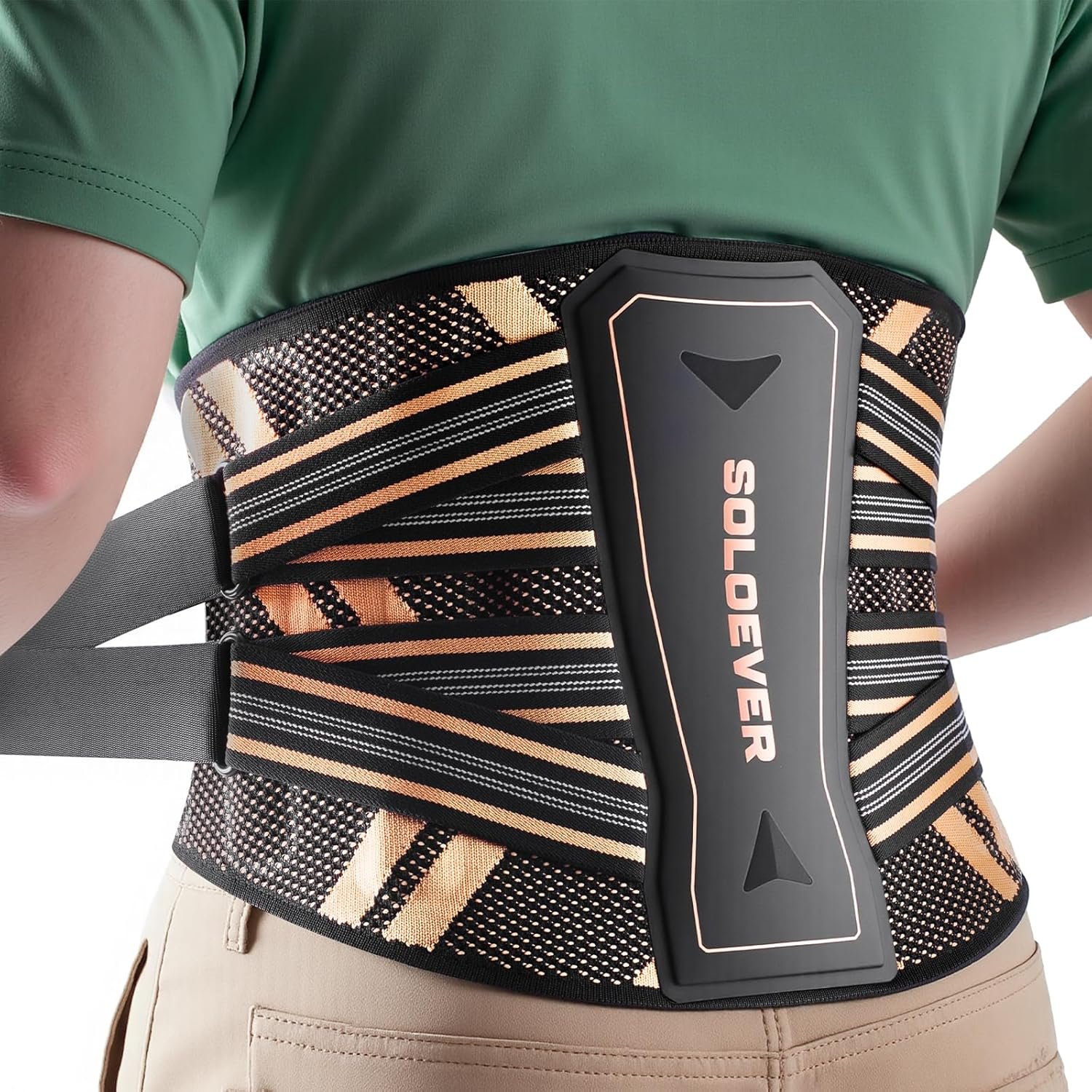 Ultra Breathable Back Brace for Lower Back Pain Relief,[Medical Grade & Copper Infused] Lumbar Support Belt with Bionic Support System, Adjustable Back Support Brace for Sciatica,Herniated Disc,Men&Women(Large)