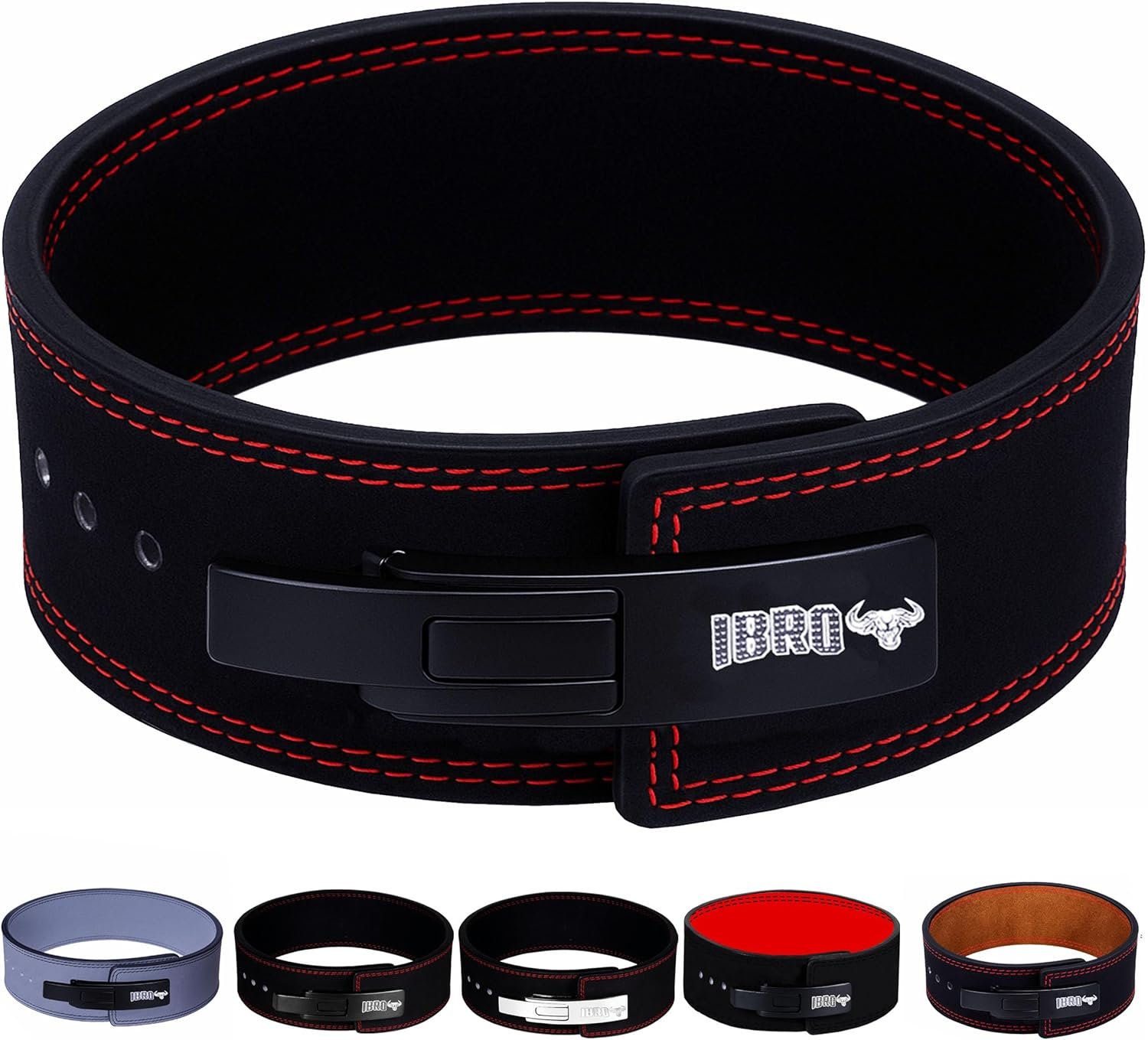 IBRO Powerlifting Lever Gym Belt – Power 8MM, 10MM or 13MM Extreme Heavy Duty Genuine Leather Belts – Squats Deadlifts Bodybuilding Weight Lifting IPF Power Lifting Strongman for Men