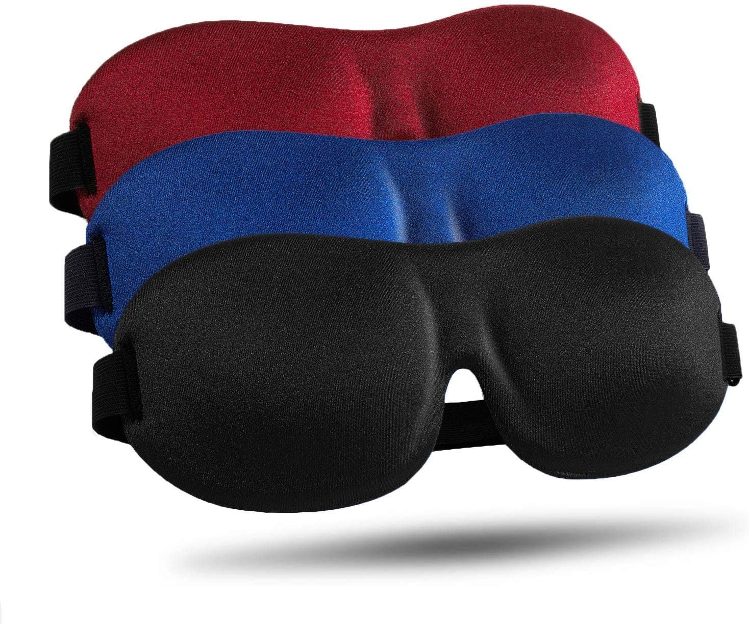LKY DIGITAL Sleep Mask for Side Sleeper 3 Pack, Blackout 3D Eye Mask for Sleeping, Night Blindfold for Men Women
