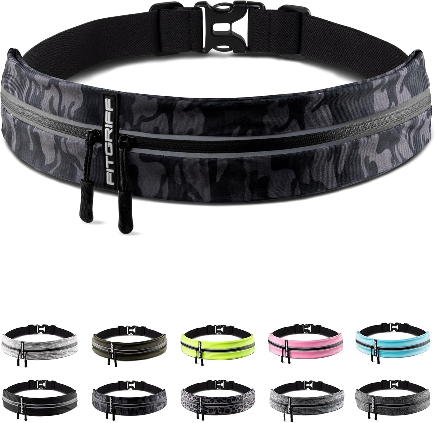 Fitgriff® Running Belt for Men & Women – Secure Jogging Pouch for Phone, Keys & Essentials – For All Cell Phones