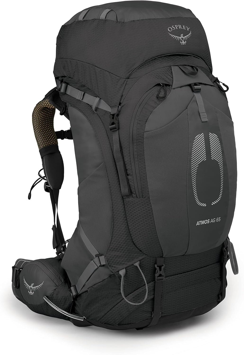 Osprey Atmos AG 65L Men’s Backpacking Backpack, Black, L/XL