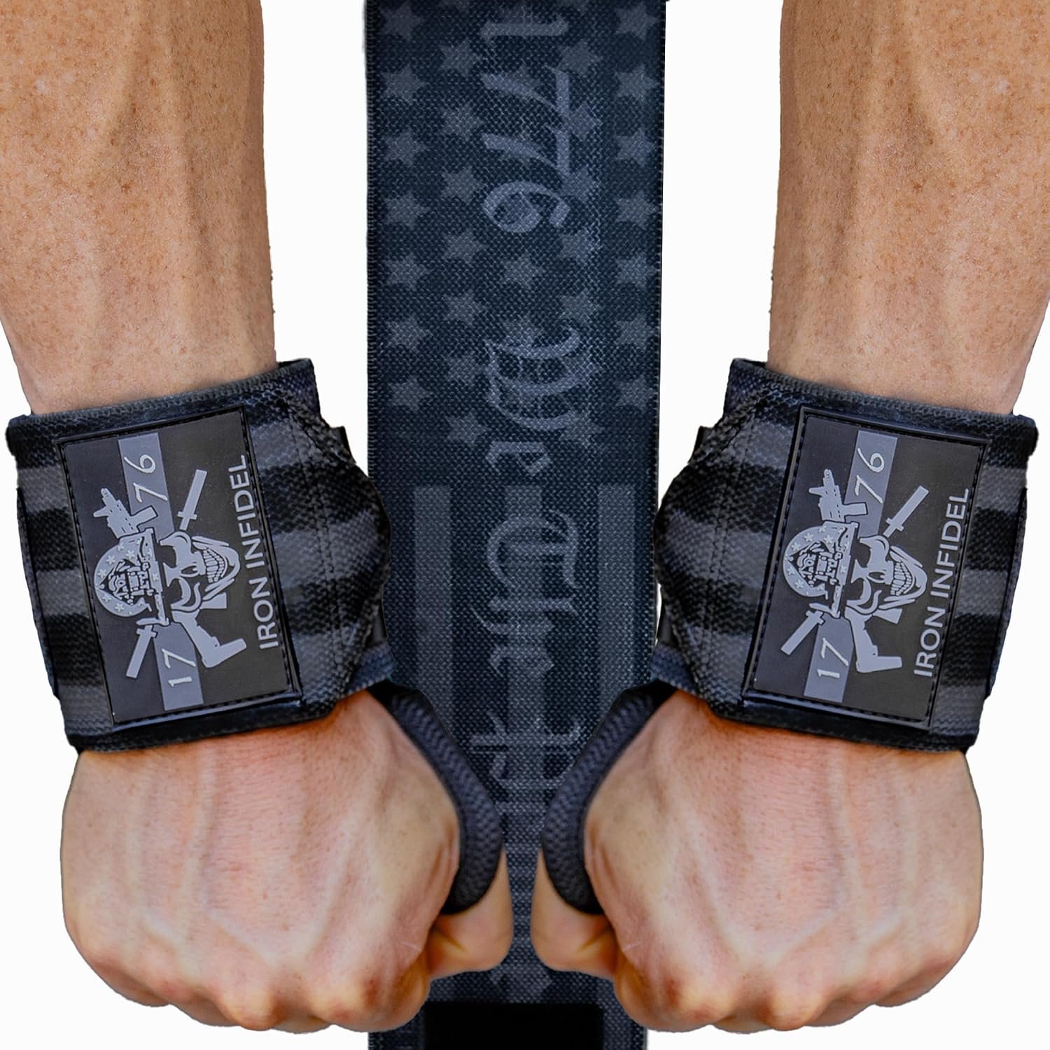 Iron Infidel Wrist Wraps for Weightlifting – 18″ Heavy Duty Support for Working Out, Gym Accessories for Men – Use for Lifting, Crossfit, Fitness, Exercise, Bench Press, Powerlifting