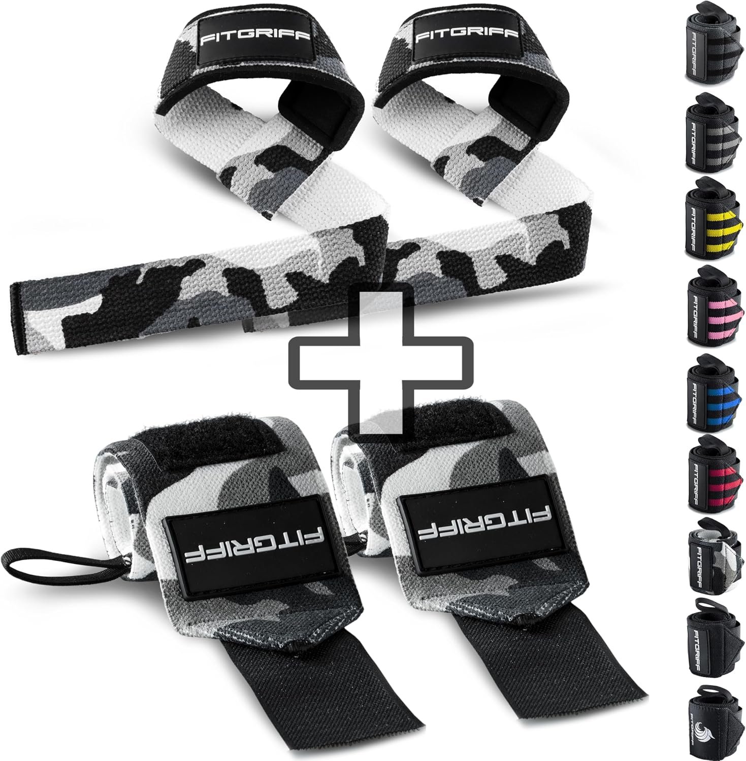 Fitgriff® Lifting Straps & Wrist Wraps (Bundle) Superior Support for Weightlifting & Gym Workouts – for Men and Women