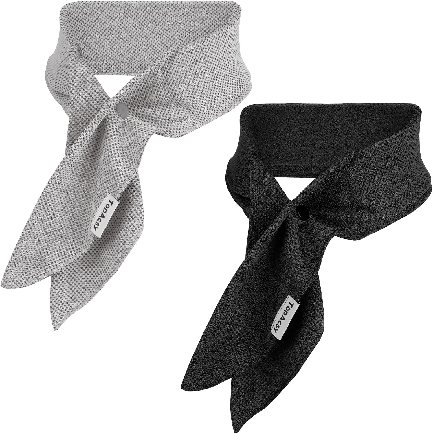 Cooling neck wraps, neck coolers for hot weather, headbands, with long lasting gel and full wrap fabrics, 2 packs