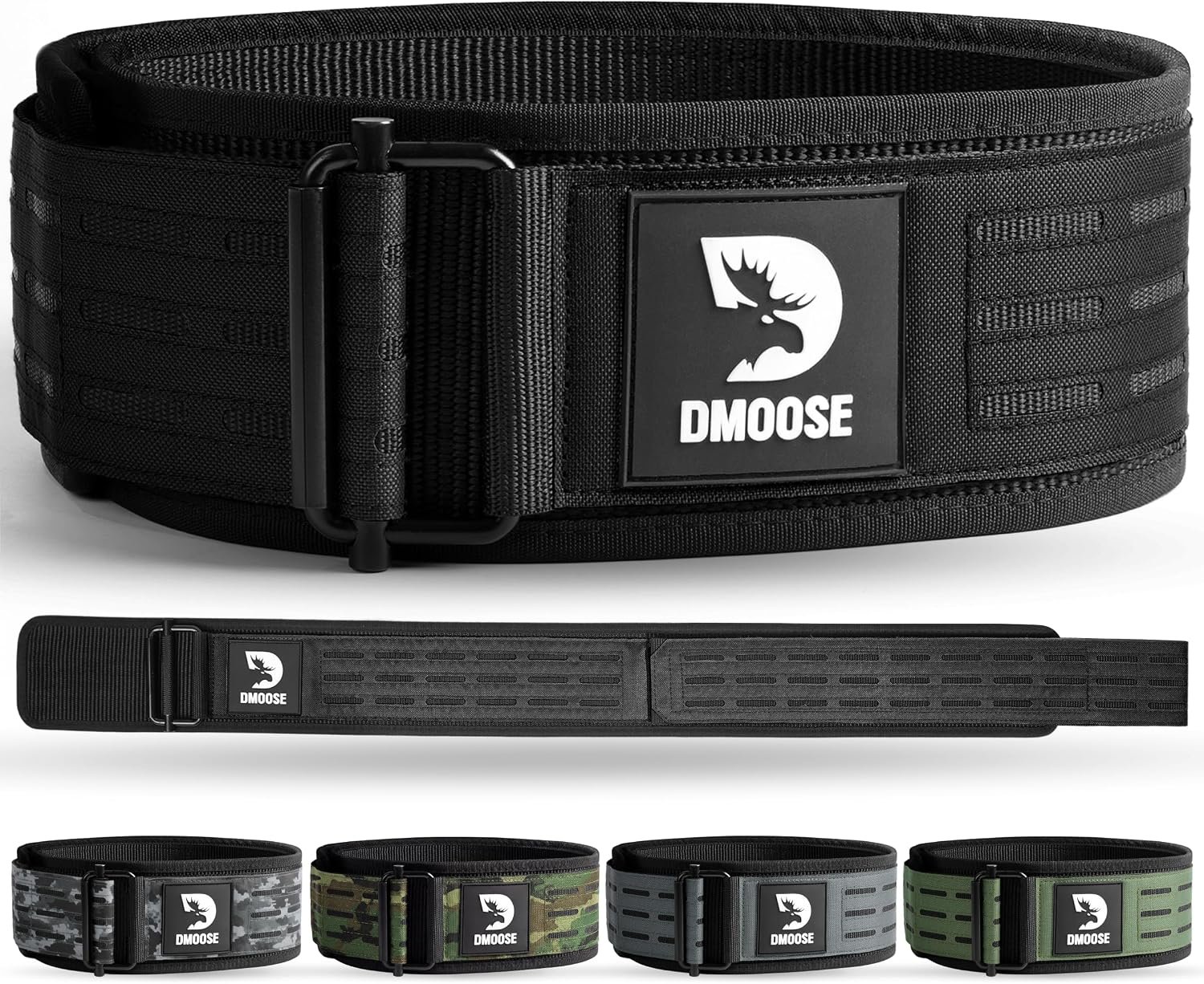 DMoose Fitness Auto Locking Weight Lifting Belt for Men & Women – 4″ Nylon Squat & Deadlift Belt with Quick-Release Buckle – Gym Workout Belts for Lumbar Back Support for Weightlifting & Powerlifting