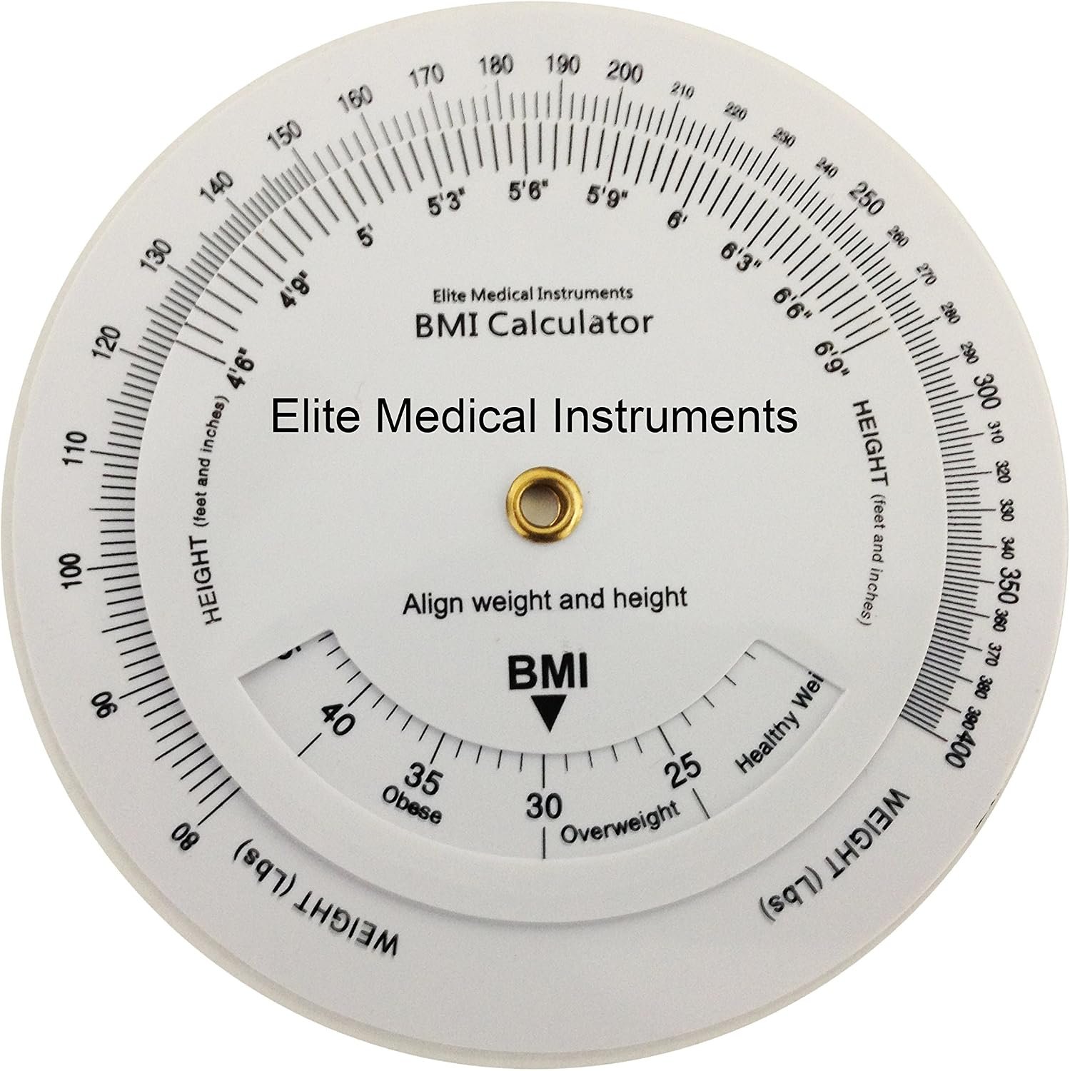 EMI BMI Body Mass Index Wheel Calculator 4.25 inch, Single Sided, Adult ECB-201