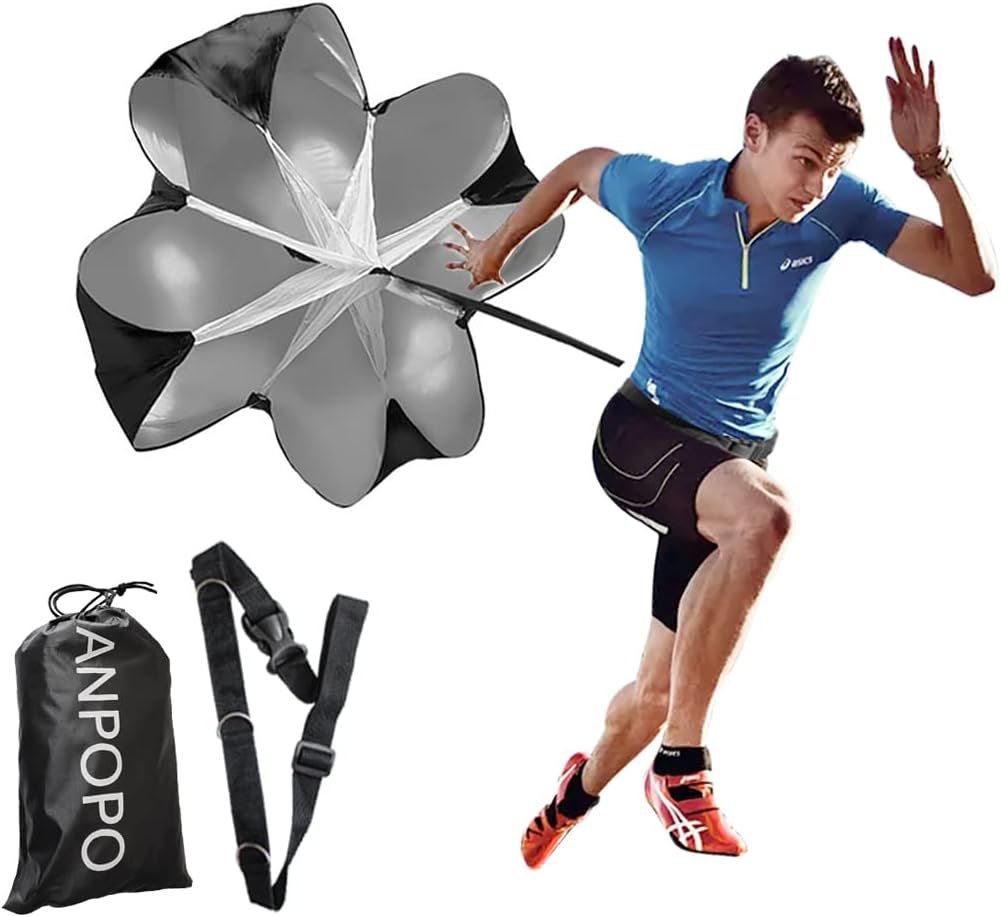 Bfsmile Running Speed Training 56″ Parachute with Adjustable Strap, Free Carry Bag. Speed Chute Resistance Running Parachute for Kids Youth and Adults