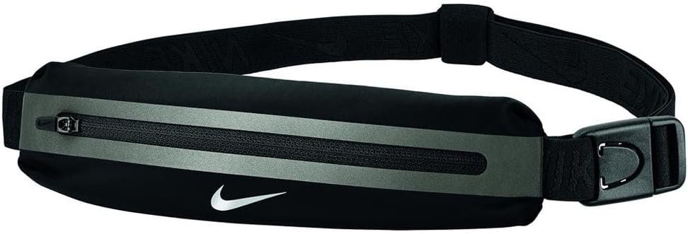 NIKE Unisex Slim Waistpack, Black/Silver, One Size EU