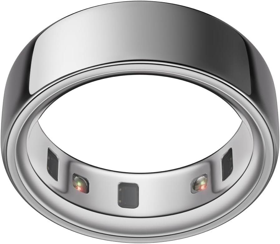 Oura Ring 4 – Silver – Size 8 – Sleep, Activity, Women’s Health, AI Advisor, Up to 8 Days of Battery Life, Size Before You Buy, Android & iOS Compatible