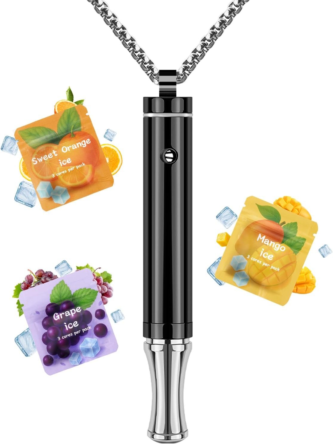 Breathing Necklace for Anxiety Adults – Adjustable Air Outlet Breathe Necklaces with Natural Flavored – Breath Free Stress Relief Device with Flavor – Meditation Gifts for Women Men