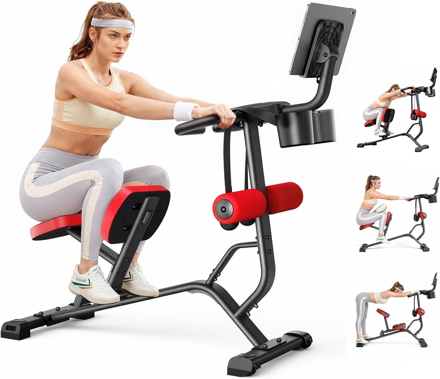 Merach Stretch Machine for Full Body, Back Stretcher, Relieves Muscle Tension, 350LBS Weight Capacity, High Stability, Portable Workout Equipment at Home Gym (Black & Red)