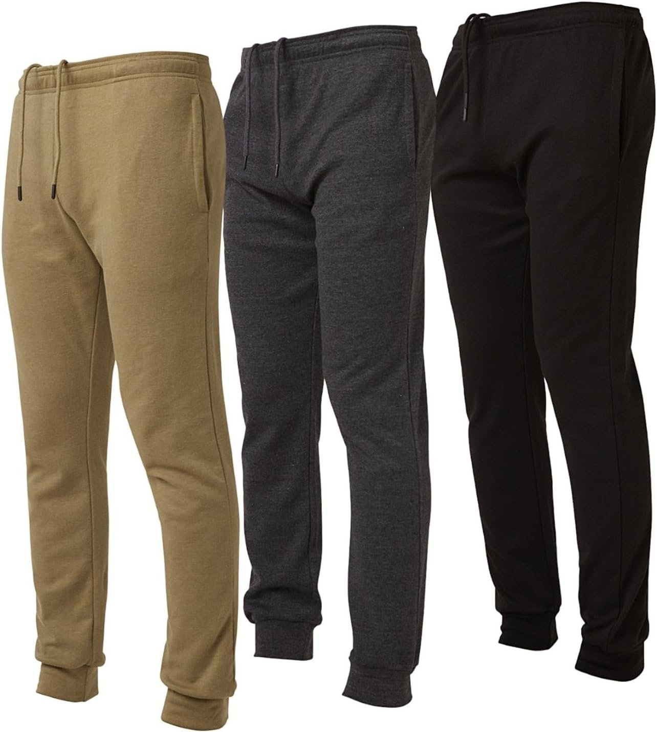 Ultra Performance 3 Pack Mens Lightweight Joggers for Men Casual Lounge Jogger Sweatpants with Pockets (SM – 4X)