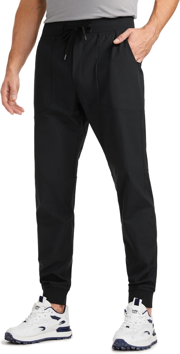 CRZ YOGA All Day Comfy Pull-On Golf Joggers for Men 28″/30″/32″ – Quick Dry Lightweight Work Casual Pants with Pockets