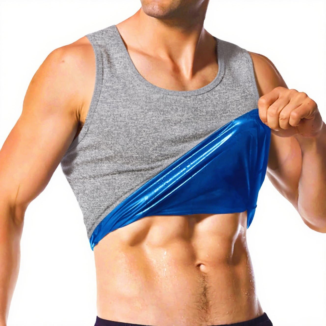 Sleeveless Sauna Suit for Men Sauna Shirt Compression Sweat Sauna Vest Workout Tank Top