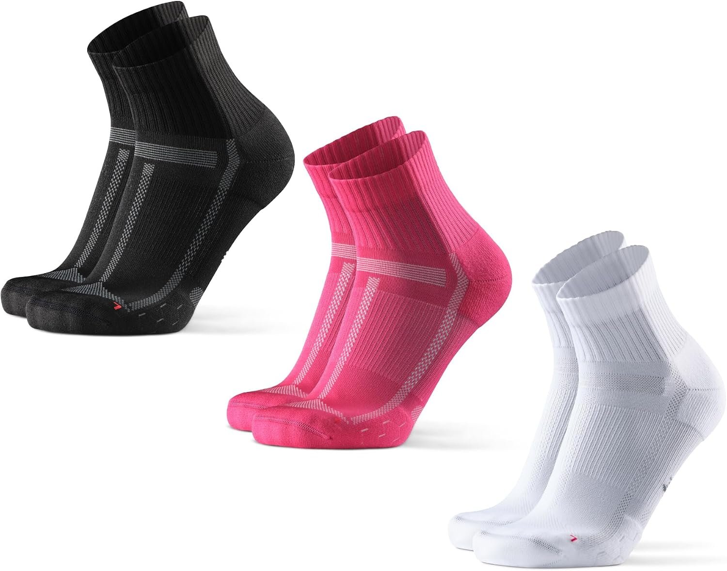 DANISH ENDURANCE Ultra-Comfort Quarter Running Socks, Performance Socks, Men & Women – 3 or 5 Pack