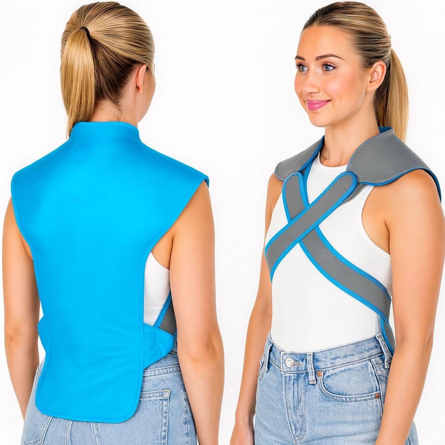 Artic Flex Large Ice Pack for Back – Full Back Ice Pack Wrap for Pain Relief – Reusable Cooling Pad with Straps, Extra Large and Wearable – Hot and Cold Therapy for Men & Women – for Muscle Fatigue