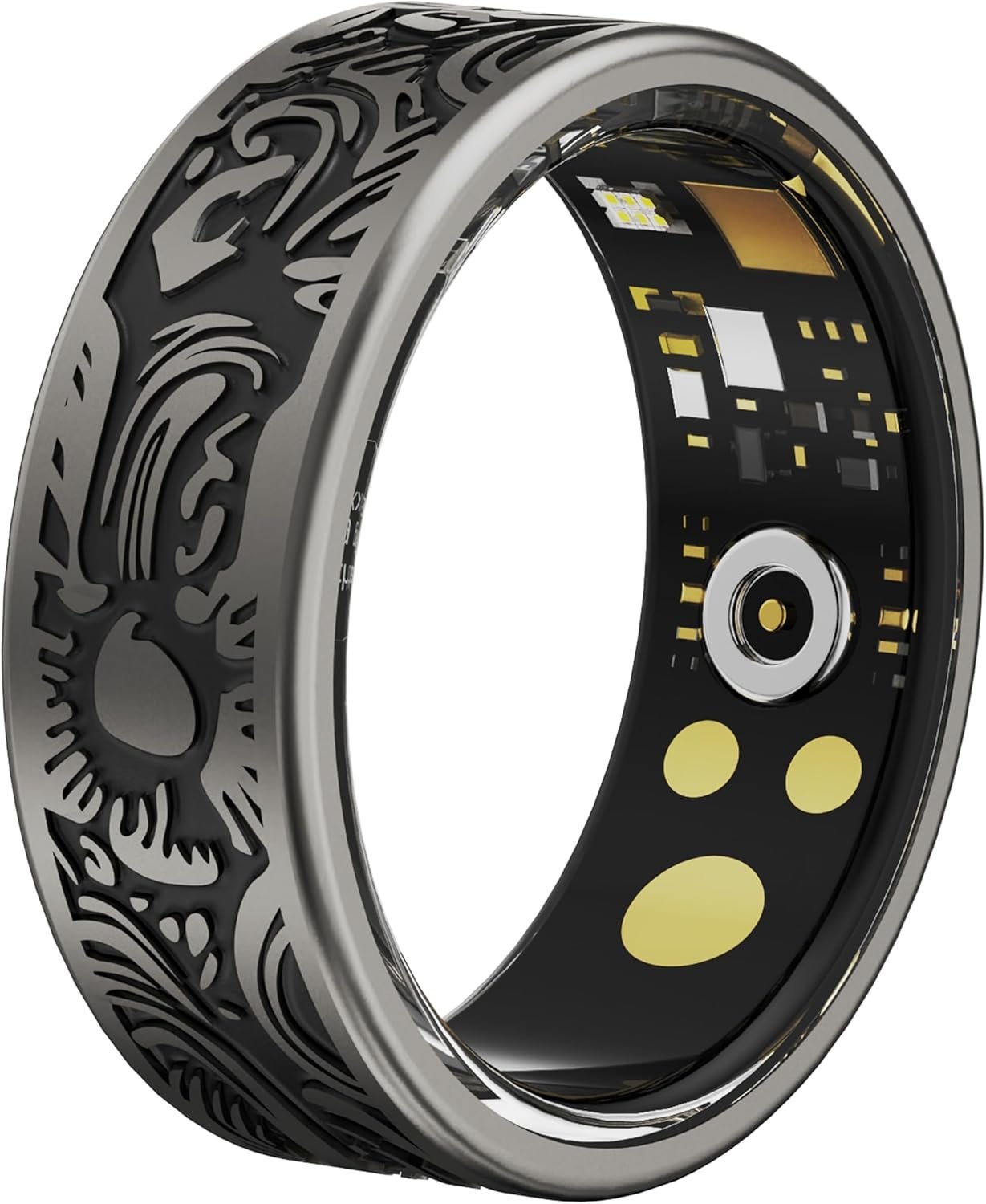 Smart Ring Heart Rate Monitor Sleep Ring Fitness Tracker Blood Pressure Step Counter Calories Pedometer Waterproof Health Vintage Smart Rings for Men Women Unique Anillo inteligente