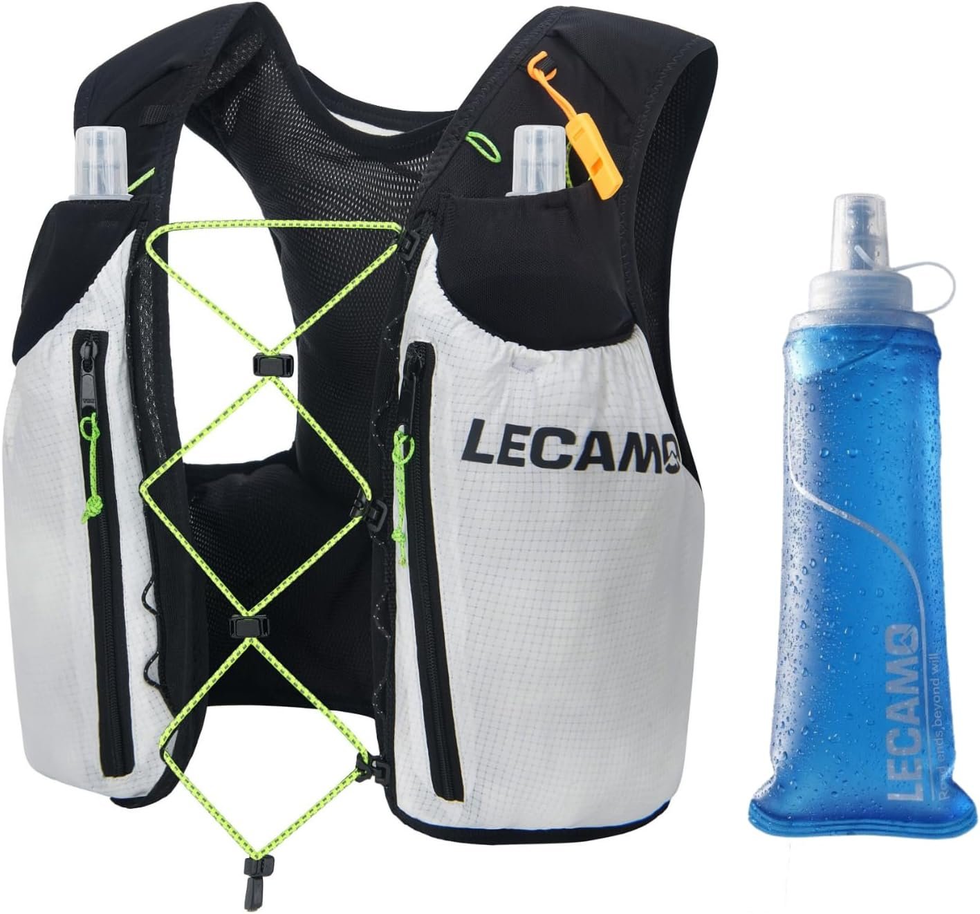 Running Hydration Vest 5L with 2x500ml Soft Water Flasks – Ultralight Water Vest Pack for Men Women – Breathable Marathon Vest