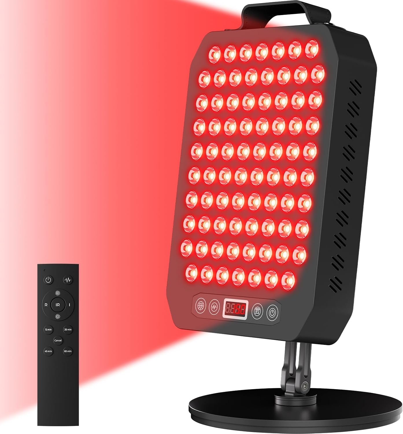 Red Light Therapy Panel for Face and Body, 78 LEDs Dual Chip 660nm Red Light & 850nm Near Infrared Light Device with Rotatable Stand and Magnetic Remote for Skin, Sleep, Athletic Performance