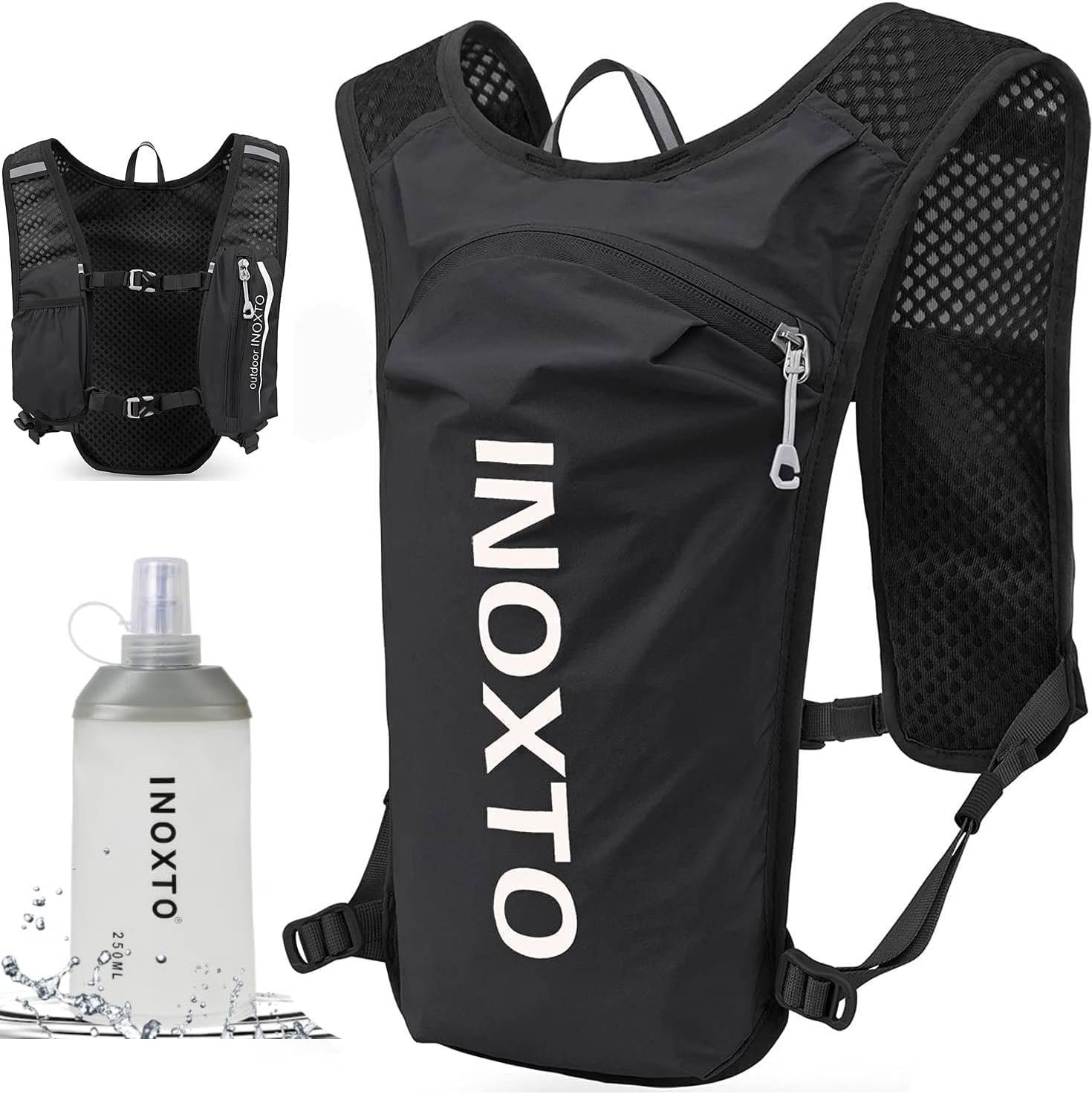 INOXTO Running Hydration Vest ,Lightweight Insulated Pack with 250ml Soft Flask Daypack for Hiking Trail Running Cycling Race Marathon for Women Men