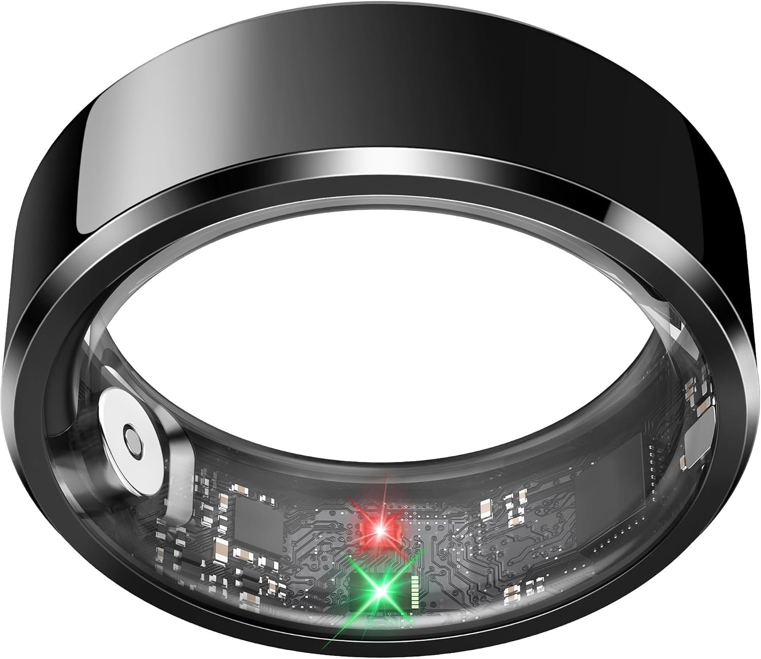 Smart Ring for Men, Fitness & Activity Tracker with Blood Pressure/Heart Rate Monitor, Sleep Tracker, Step Counter, IP68 Waterproof Ring for iOS & Android, Fast Charge, No Subscription (Black,Size11)