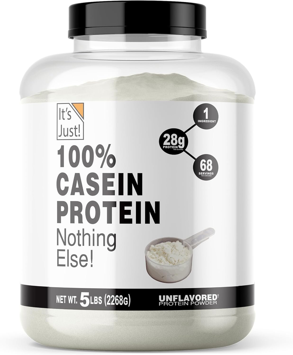 It’s Just! – 100% Casein Protein Powder, Made in USA, No Added Flavors or Sweeteners (Unflavored, 5 Pound (Pack of 1))