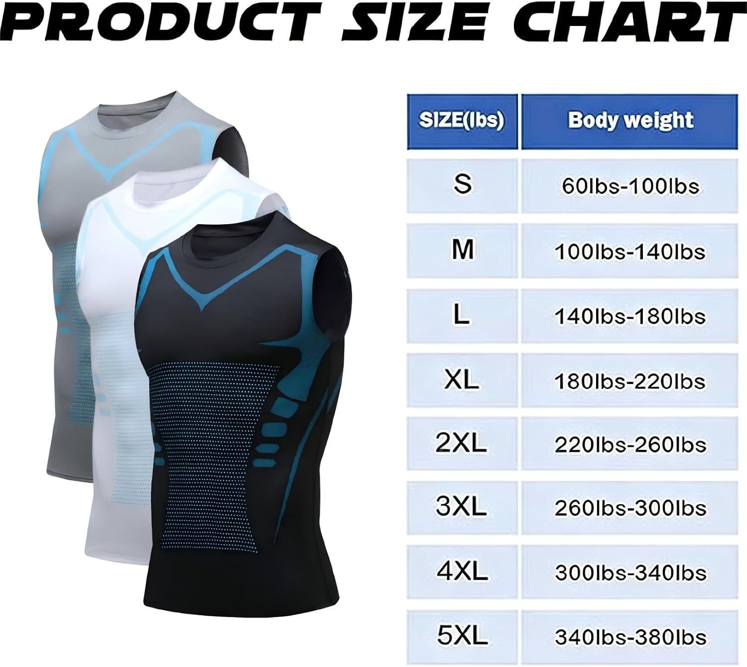 Wegodal Compression Shirt Men, Compression Shaping Shirt Tank Men, Quick-Drying Wicking Breathable Sleeveless Shirt