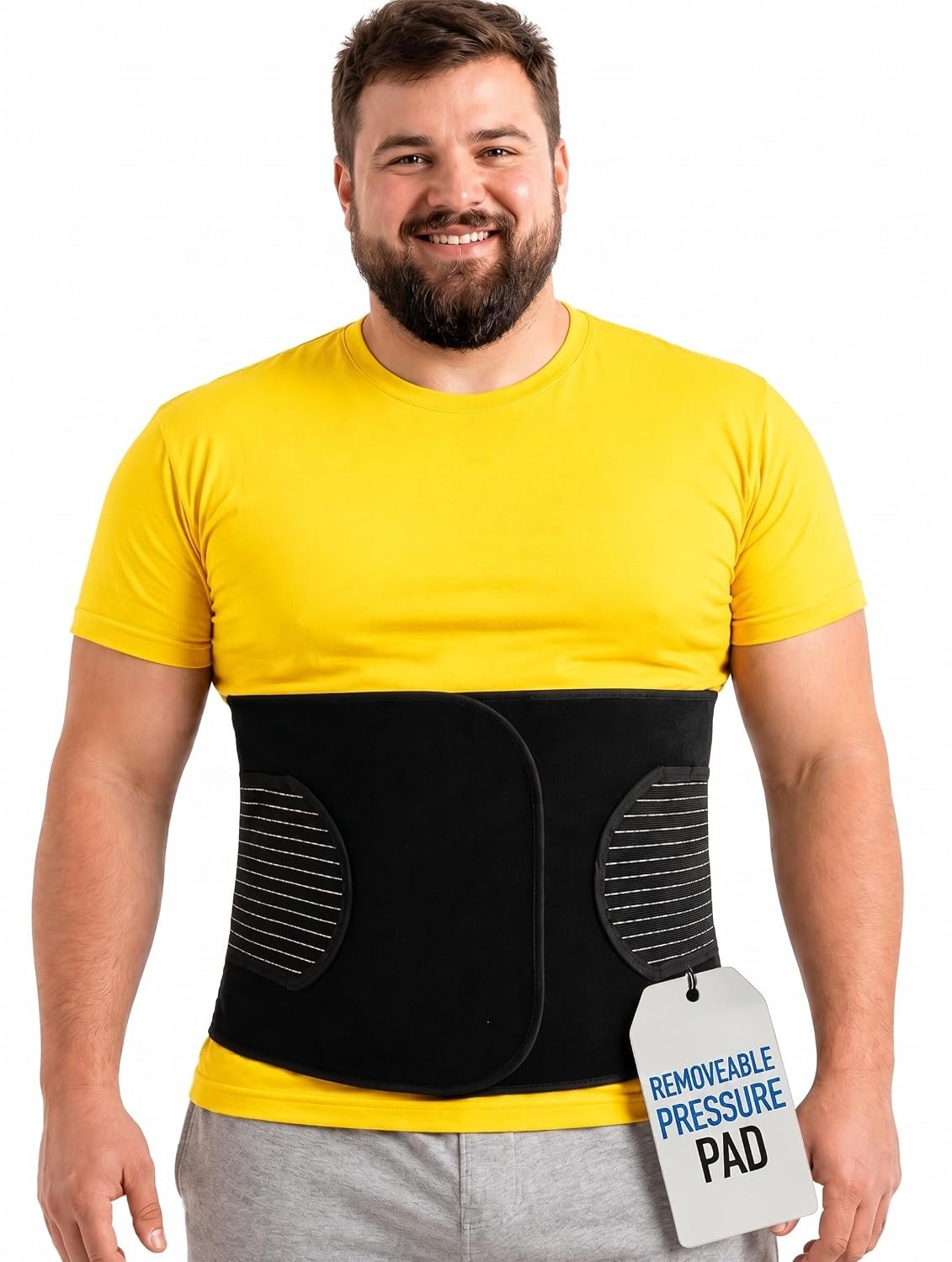 Plus Size Hernia Belt for Men & Women | Post Surgery Abdominal Binder Postpartum Belly Band Belly Wrap | Hysterectomy, Umbilical Inguinal Hernia | Belly Binder & Tummy Tuck | Fajas Para Hombres (XXXL)