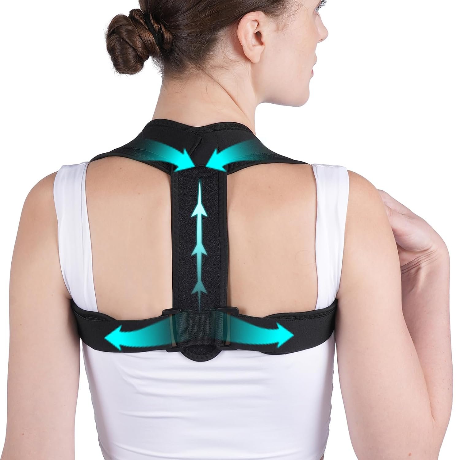 Posture Corrector for Women & Men – Adjustable Upper Back Brace Straightener Suitable for Lumbar, Shoulder, Neck, Scoliosis, Providing Comfortable Elastic Support and Pain Relief