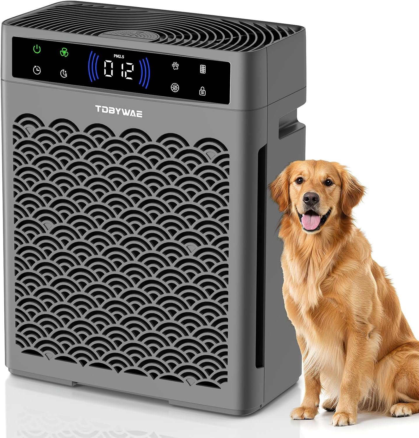 Air Purifiers for Home Large Room, Cover Up to 3000 Ft² with Air Quality Monitor and Timer, HEPA Filter Air Purifier for Bedroom with Fragrance, Air Cleaner for Dorm Room, Office – Grey