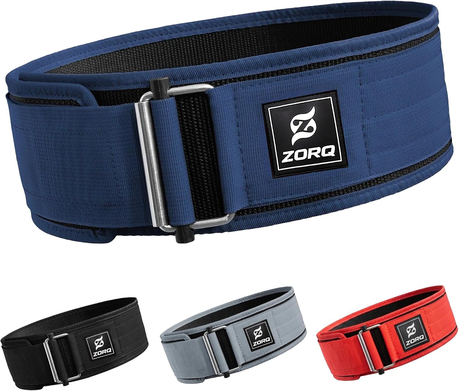 ZORQ Self-Locking Weight Lifting Belt – 4 Inch Wide Quick-Locking Gym Belt for Men & Women – Professional Weightlifting Belt for Olympic Lifting, CrossFit, Squats & Deadlifts – Back Support