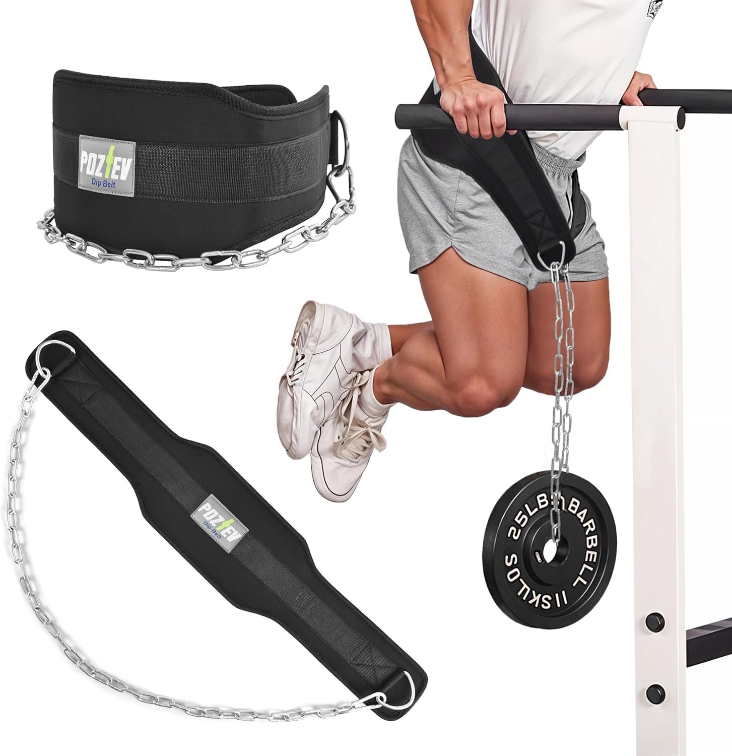 Dip Belt With Chain For Weight Lifting Optimal For Pull Ups Dips Squats Weightlifting Belt Squat Attachment Workout Dipping Belt – Unisex Gym Equipment