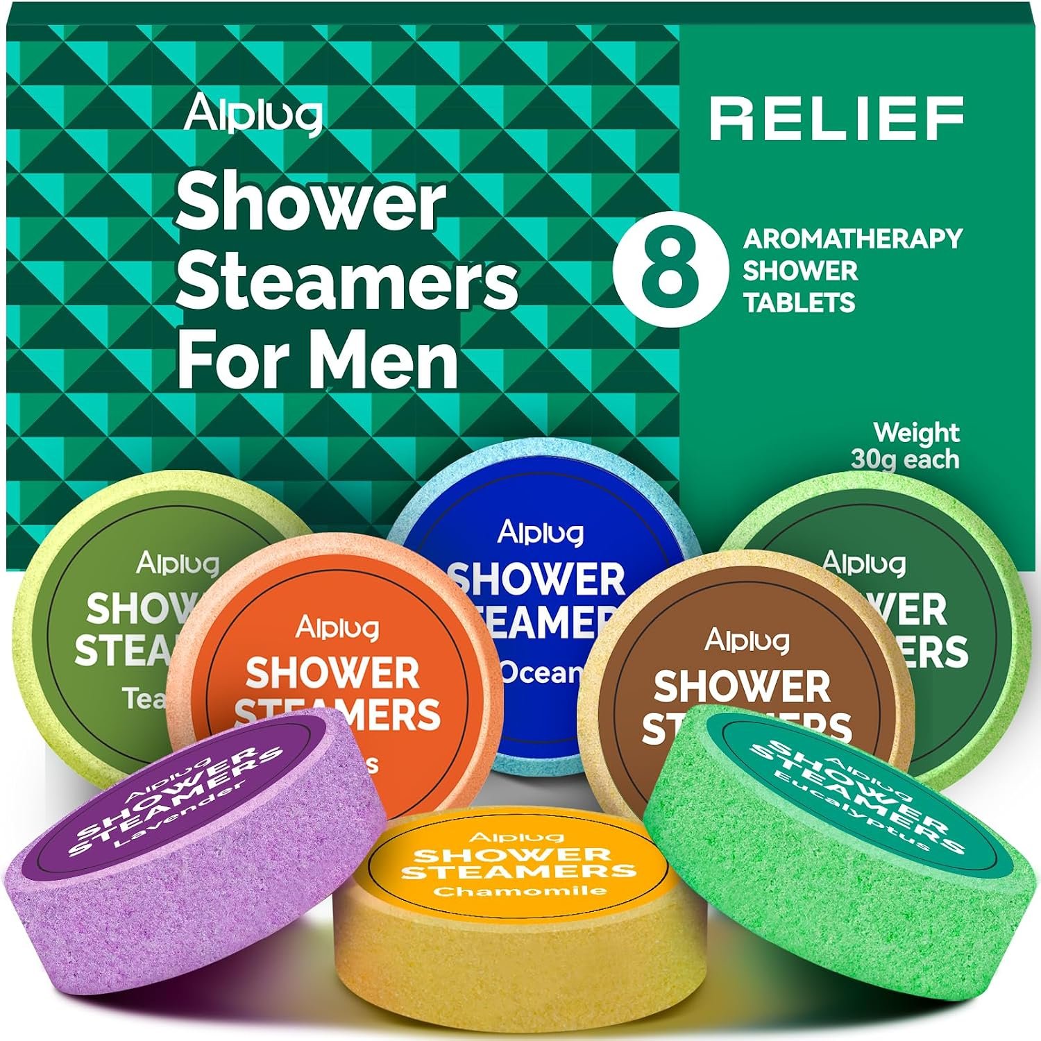 Shower Steamers for Men – 8 Pack Shower Bombs Aromatherapy with Essential Oils, Birthday Gifts for Him Dad Husband Boyfriend, Relaxation Mens Gifts Ideas, Gifts for Men Who Have Everything