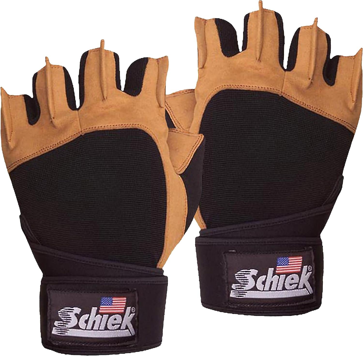 Schiek Sports Model 425 Power Series Weight Lifting Gloves – Leather Gym Gloves with Padded Palms