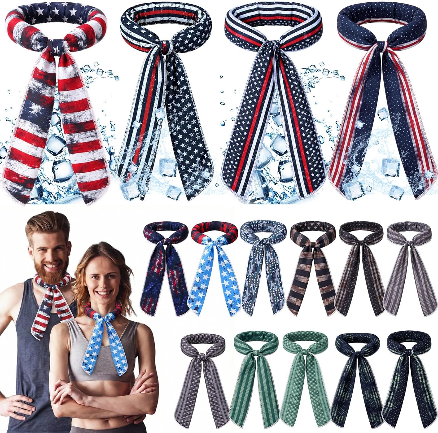 Chicingyou Cooling Neck Wraps Camouflage Neck Cooler Bandana Ice Wrap Scarf Headband for Women Men Hot Weather Sport Outdoor