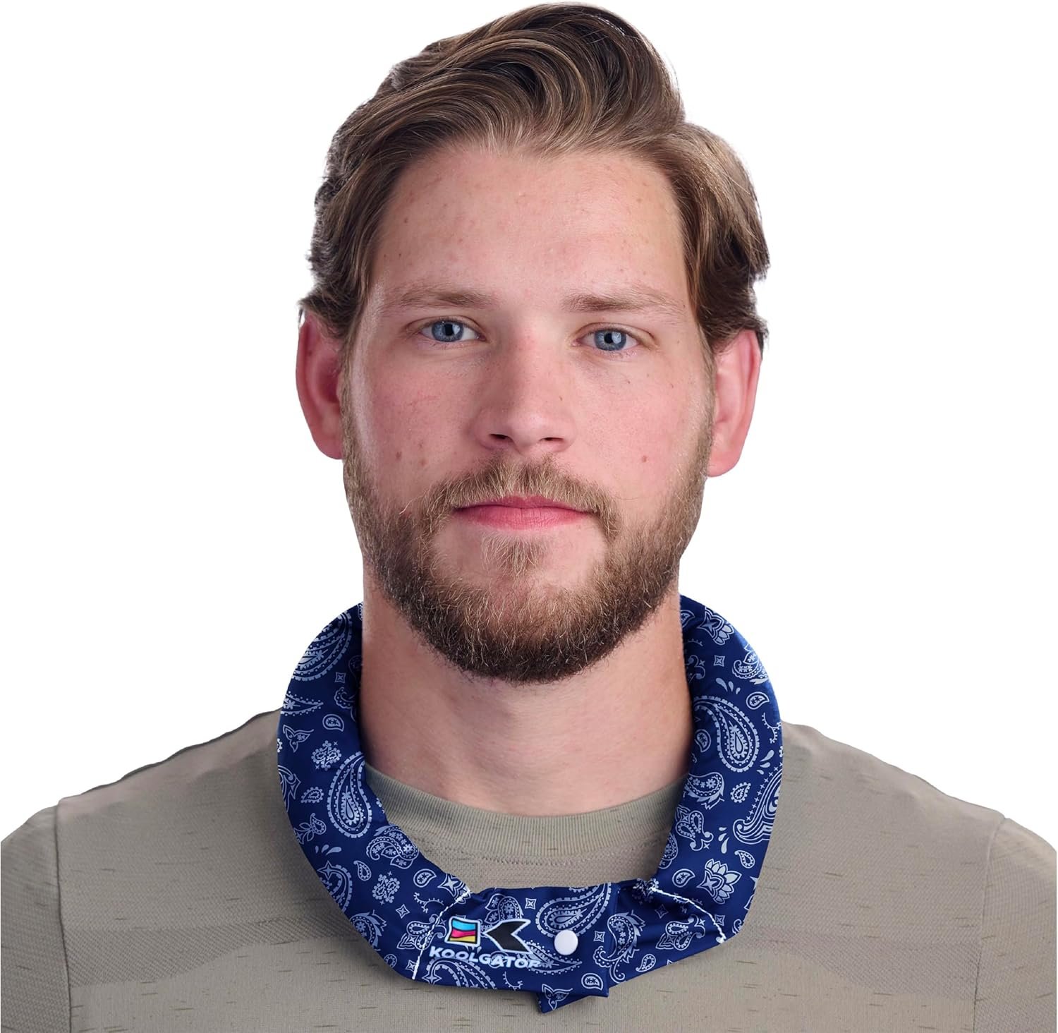 KOOLGATOR Evaporative Cooling Neck Wrap – Reusable Neck Cooler with Long Lasting Relief During Hot Weather Activities, Sports, & Outdoor Work, Blue Paisley, 1 Pack